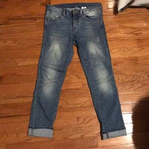 H&M Cropped lightly distressed jeans